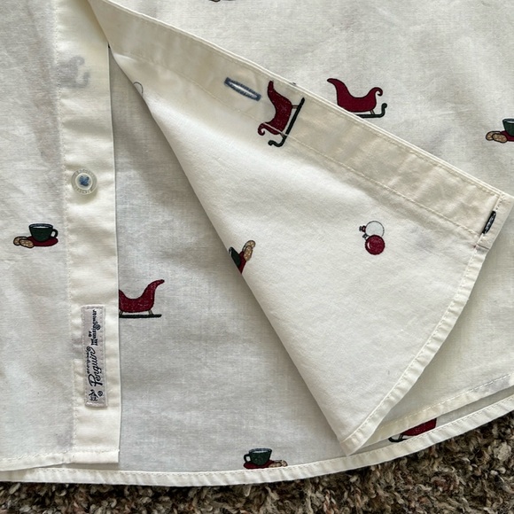 Penguin by Munsingwear, White Christmas Button Down Shirt, Size Large, Holiday - Picture 6 of 12